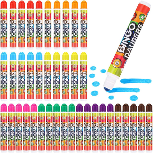 Crtiin 40 Pcs Bingo Daubers Dot Markers Set 12ml /0. 4oz Each, 8 Vibrant Colors for Kids Adults Dot Paint Markers Idea for Bingo Games, Art Crafts, Classroom Activities DIY Projects
