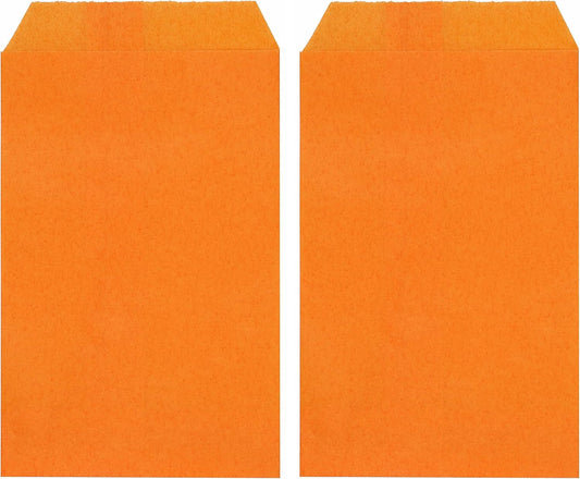 Quotidian Orange Flat Mini Greaseproof Paper Envelope Bags 2 3/4" x 4 1/2" (7 x 11.5cm) Pack of 100 - Treat Candy Wedding Confetti Tossing
