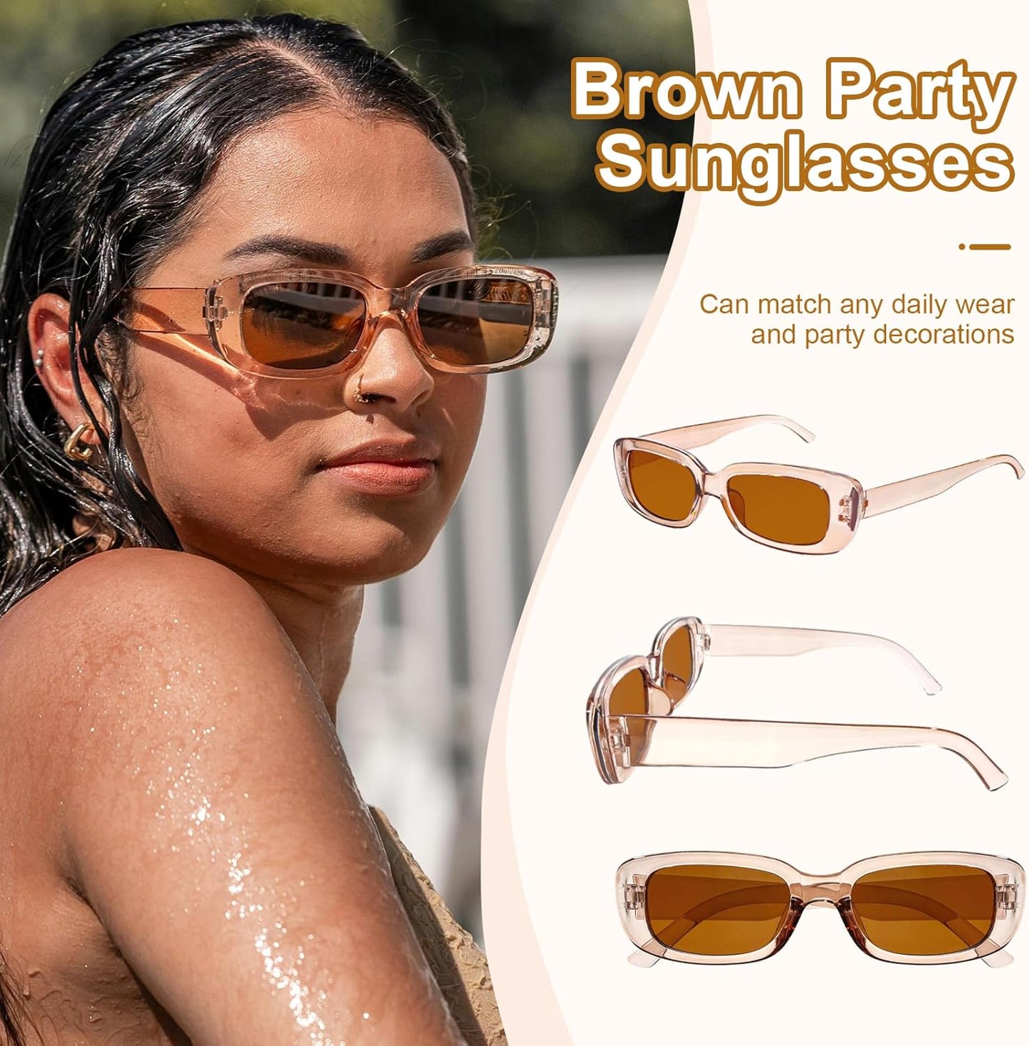 8 Mixed Style Party Sunglasses Retro Colored Party Favors Bulk Classic Costume Glasses for Women