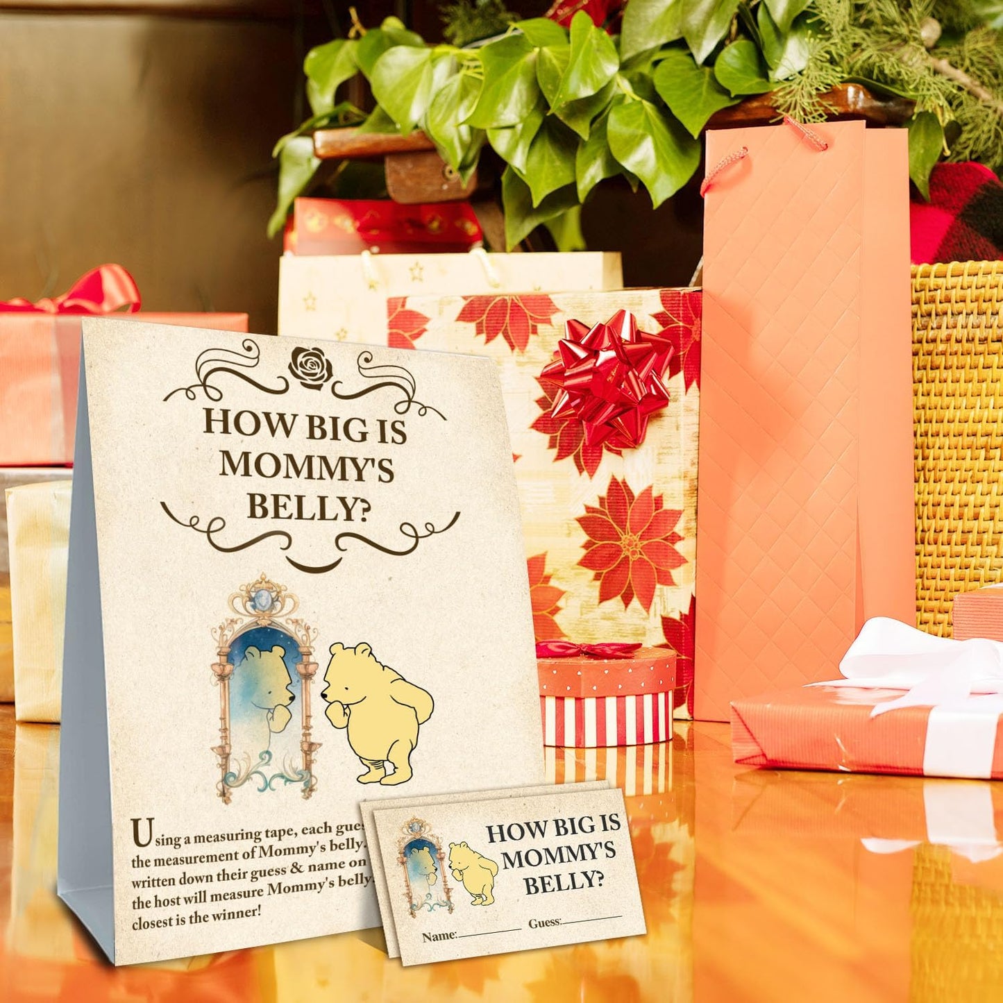 Winnie Baby Shower Decorations-Baby Shower Games-Baby Shwoer Party Decor-Baby Shower Table Sign Centerpieces-Baby Shower Games Pooh Birthday Supplies Party Decorations