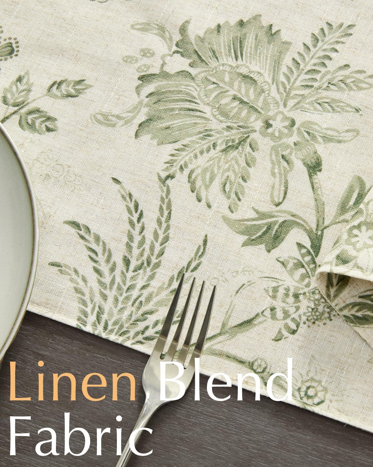 jinchan Linen Table Runner for Kitchen Farmhouse Table Cloth French Country for Party Wedding Birthday Dining Table Indoor Outdoor Decor 13 x 72 Inch 1 Panel Sage Green