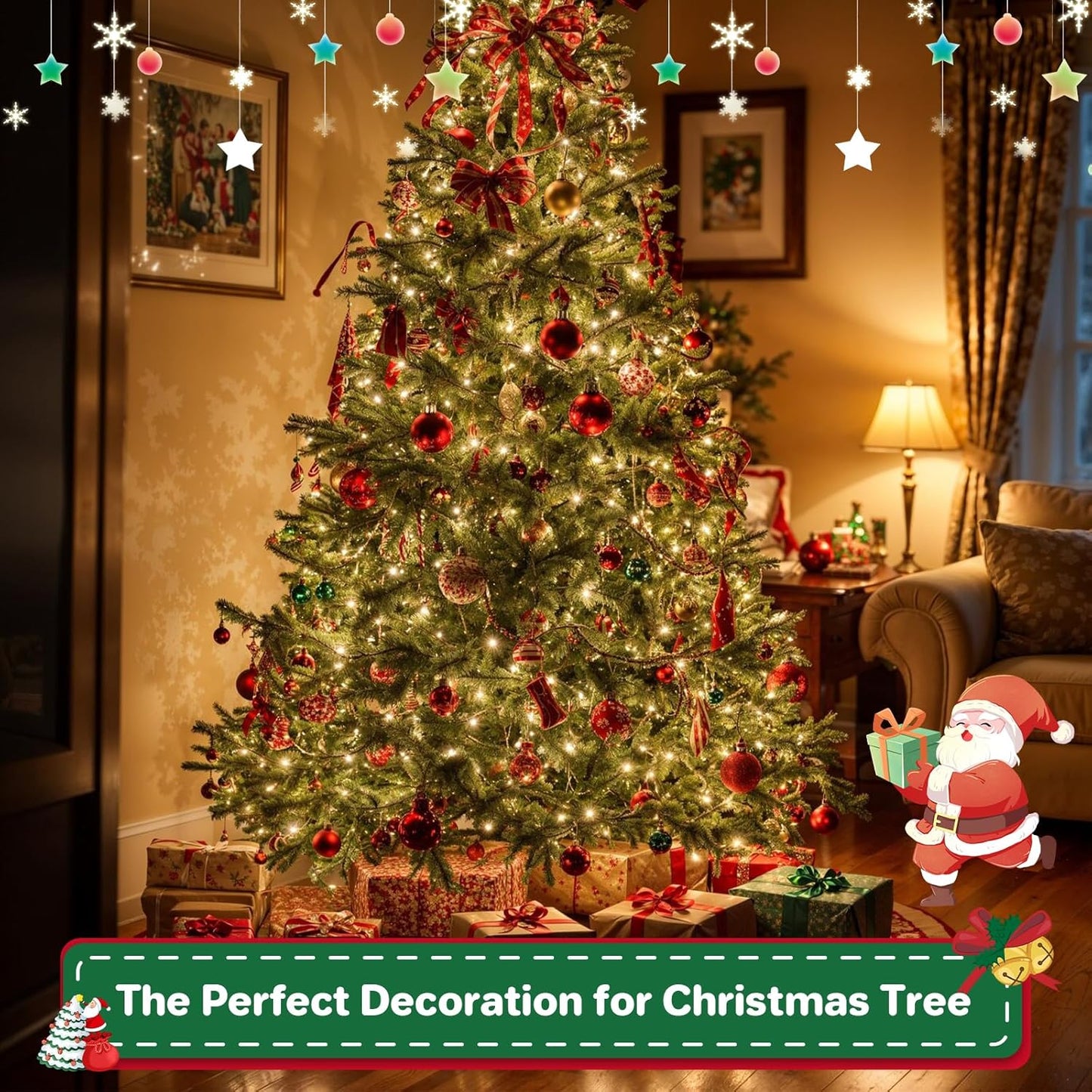 200FT 600LEDs Christmas Lights Plug in,Outdoor Indoor Fairy Lights with Timer and 8 Modes,Christmas Tree Lights for Garden Party Wedding Christmas Decoration(Warm White)
