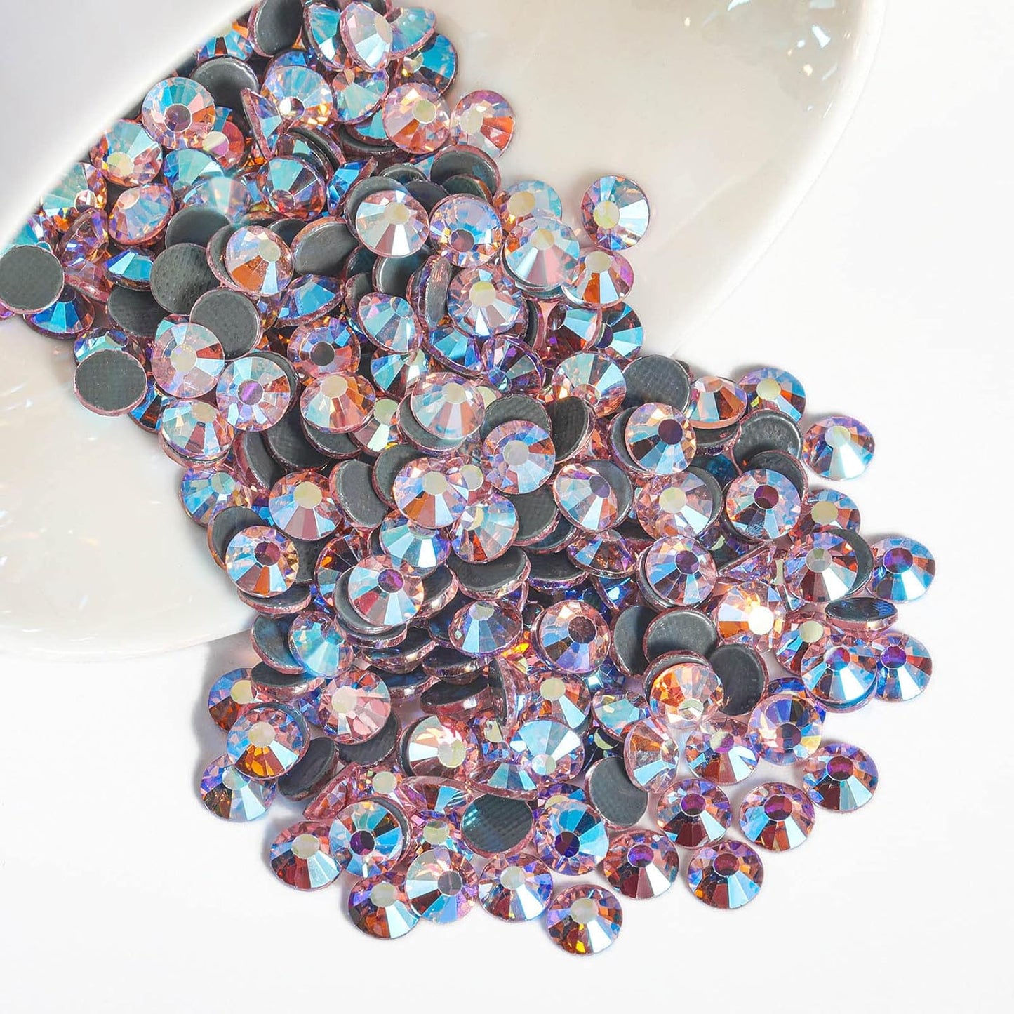 Beadsland Hotfix Rhinestones, 2880pcs Flatback Crystal Rhinestones for Crafts Clothes DIY Decorations, Light Pink AB, SS6, 1.9-2.1mm