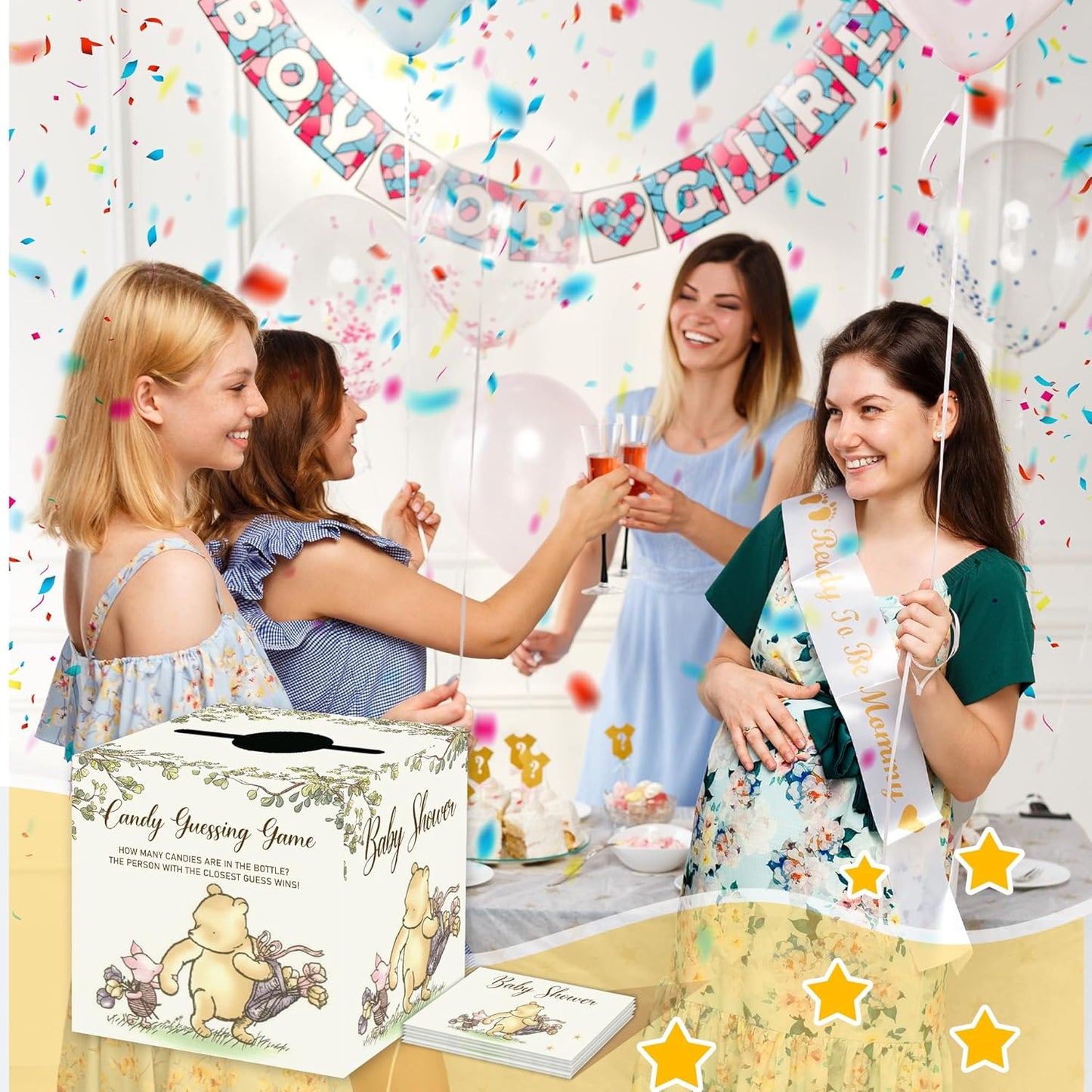 Winnie Baby Shower Decorations-the Pooh Baby Shower Games-Winnie Party Decorations-Guess How Many Candies Baby Shower Decorations,grey