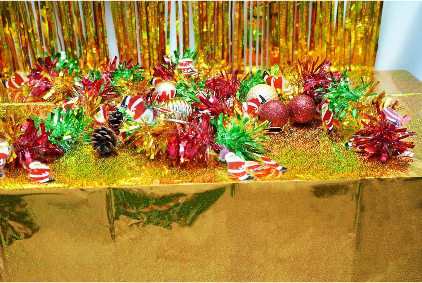 GREATRIL Gold Party Table Covers Disposable Tablecloth for Birthdays Party/2026 NYE/Graduations/Ceremony Decorations Rectangle Tablecover 54'' x 108'' - 2 Packs
