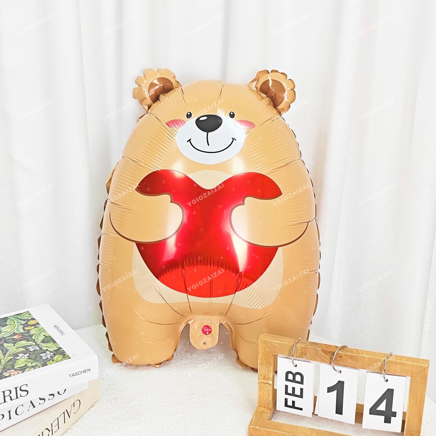 2PCS Bear Amimal Balloon Cute Love Bear Mylar Foil Balloon For Boys Girls Bear Birthday Theme Valentine'S Day Wedding Anniversary Party Decorations Suppiles