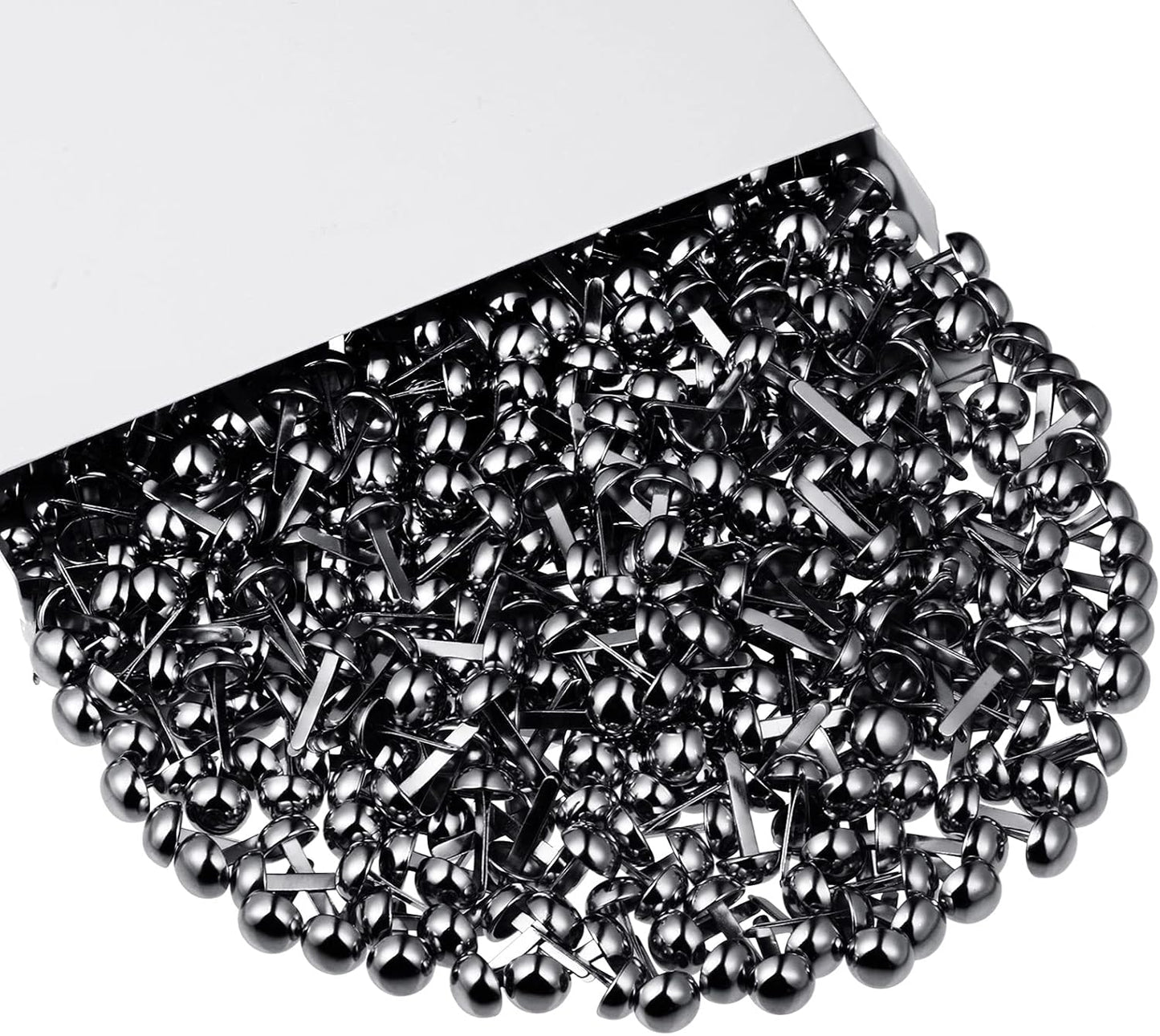 Hotop 500 Pcs Brads for Paper Crafts Metal Round Brass Paper Fasteners for Craft Art Crafting School DIY Supplies(0.3 x 0.6 Inch,Black)