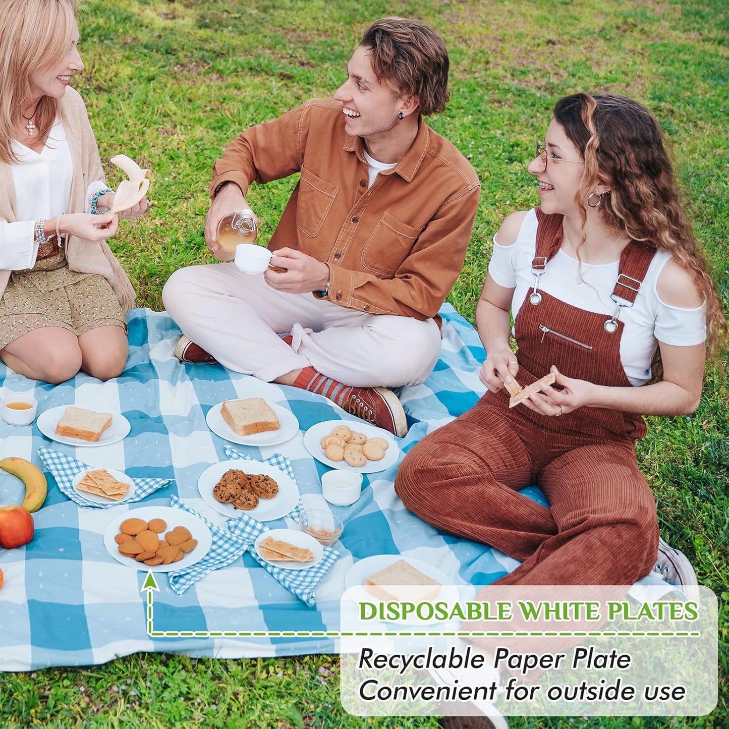 FOCUSLINE 6 Inch White Paper Plates 500 Count, Uncoated Paper Plates, Everyday Disposable Dessert Plate 6" Plate Bulk, Pack of 500 Count