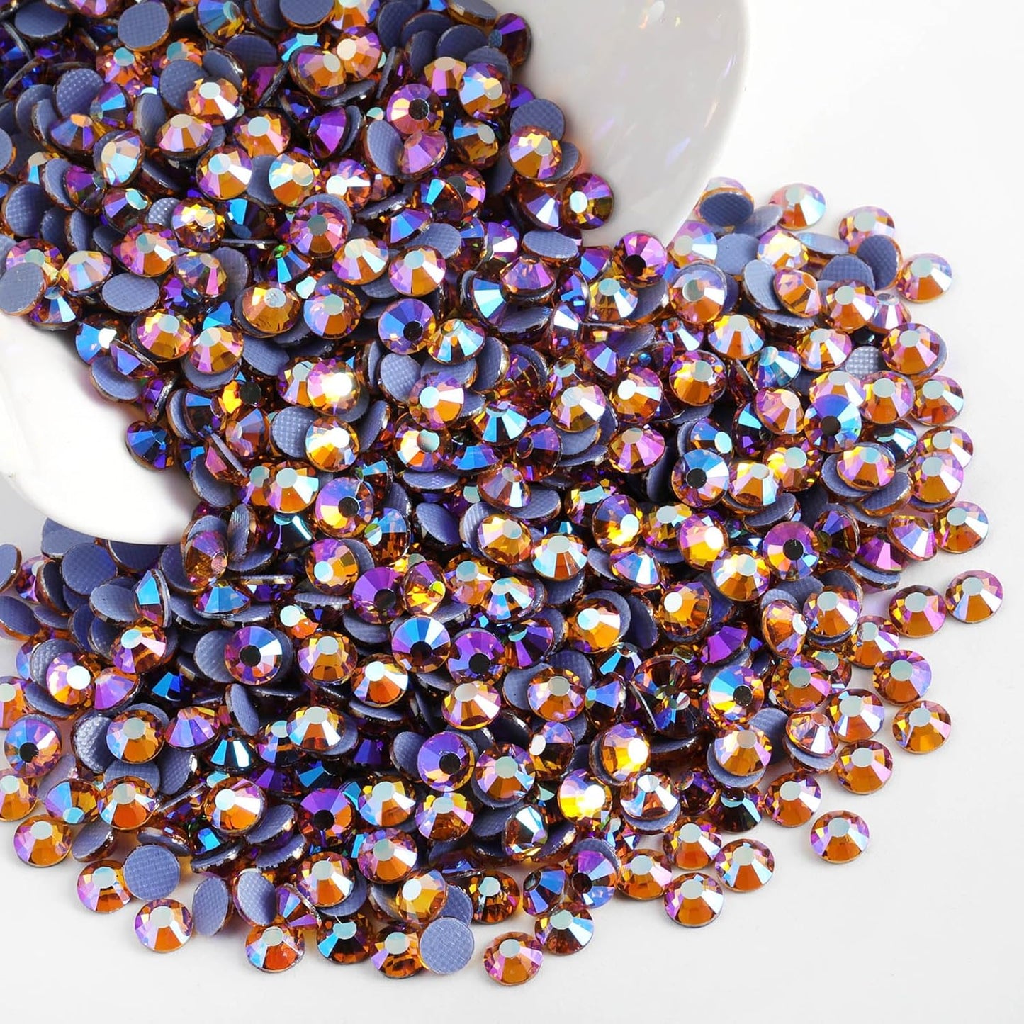 Beadsland Hotfix Rhinestones, 2880pcs Flatback Crystal Rhinestones for Crafts Clothes DIY Decoration, Topaz AB, SS10, 2.7-2.9mm