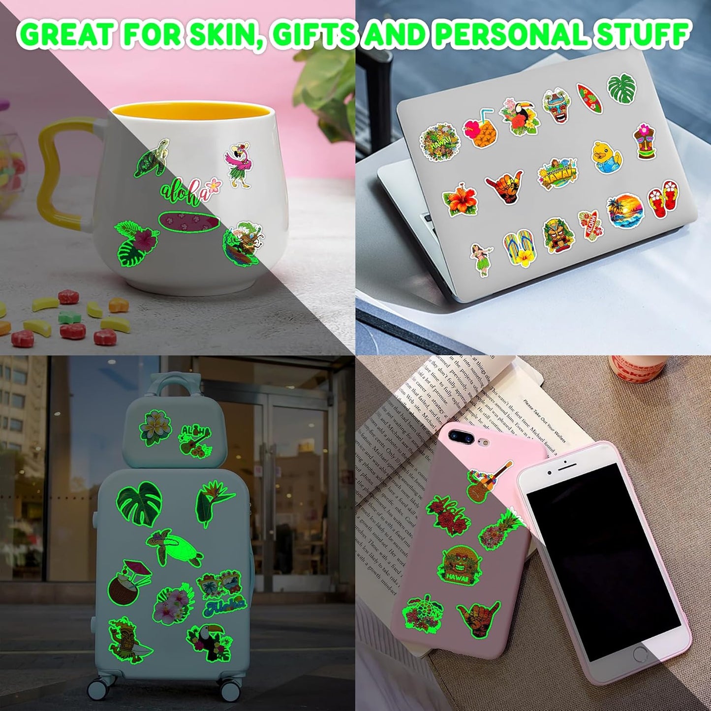 96 PCS Floral Cowgirl Horse Derby Pre-Cut Temporary Tattoos Birthday Party Favors Decorations Supplies Stickers Racing Pink Wild Horse Rodeo Cowboy Girls Boys Men Gift School Prizes Rewards (Luminous)