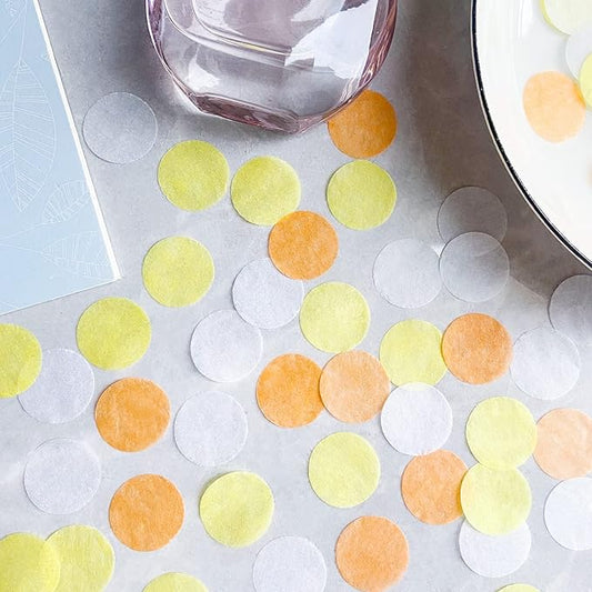 Tissue Paper Confetti 5000 Pieces Yellow Round 1 Inch Circle Dots for Table Wedding Birthday Party Decoration