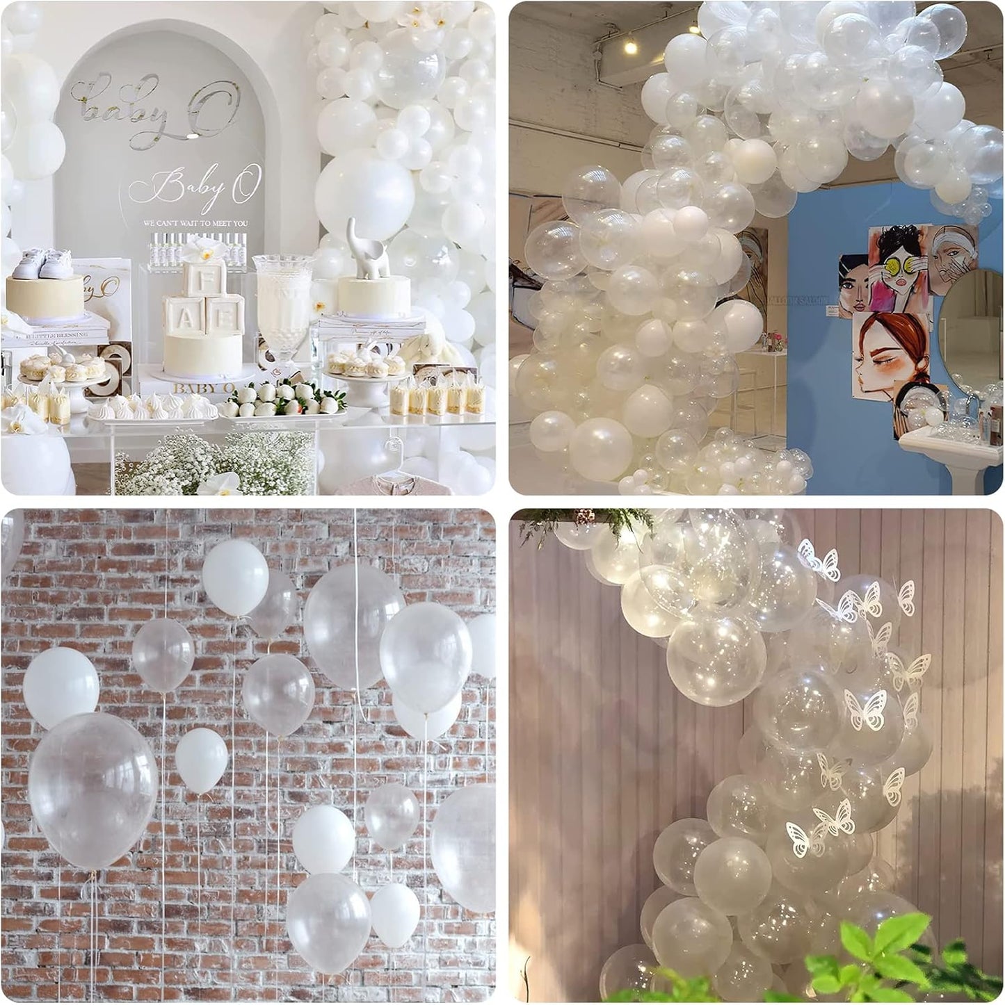 Labeol Clear Balloons Different Sizes 151PCS 18/12/10/5 Inch Clear Balloon Garland Arch Kit Quality Transparent Latex Balloons Decorations for Party Birthday Graduation Wedding