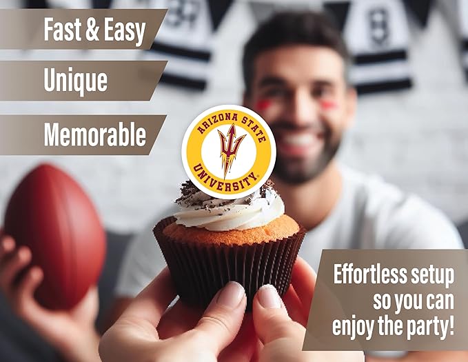 Arizona State Party Supplies for Football, Birthday Gift, Graduation Party Banner and Cake Toppers (42 Pieces) (Arizona State Sun Devils)