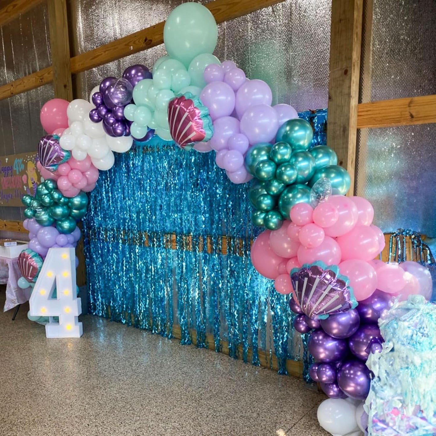 Mermaid Balloon, 60 Packs 12 Inch Mermaid Theme Birthday Party Decorations with Metallic Pink Purple and Blue Balloons fo Girls Mermaid Balloons Baby Shower Party Supplies
