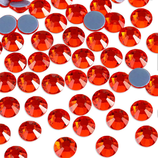 Beadsland Hotfix Rhinestones, 2880pcs Flatback Crystal Rhinestones for Crafts Clothes DIY Decorations, Orange, SS6, 1.9-2.1mm