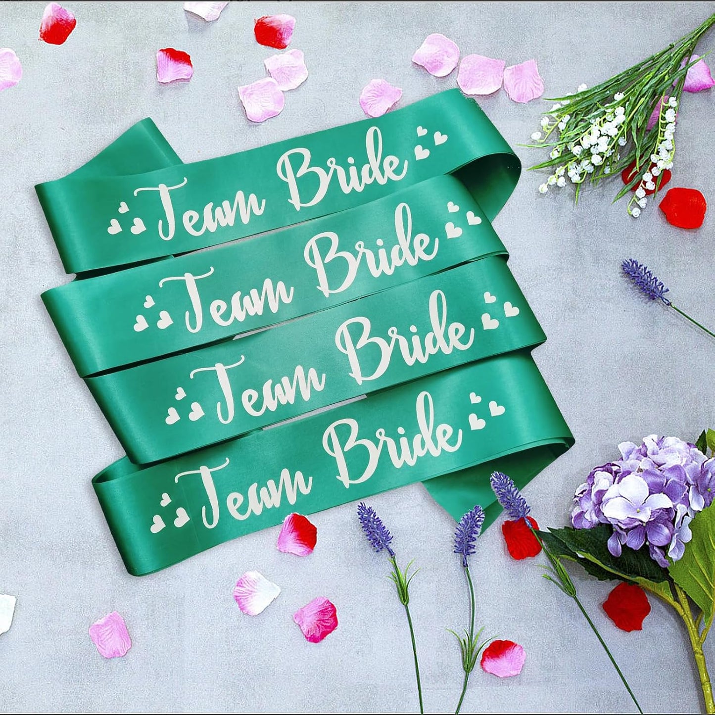 7 Pack Bachelorette Sashes Green, 1 White Bride to Be Sash and 6 Team Bride Sashes Bridal Shower Sash Fun Bridesmaid Sashes for Bachelorette Wedding Party