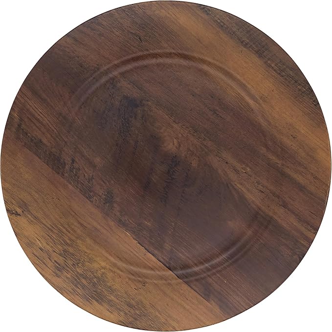 Sleek Faux Wood Charger Plate (Set of 4)