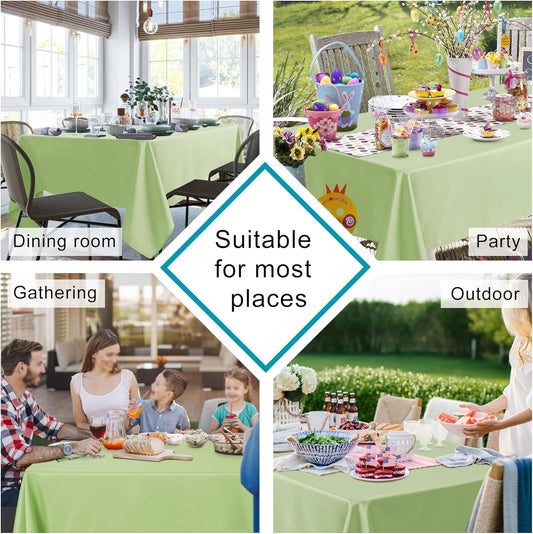Hiasan Light Sage Square Tablecloth - Waterproof and Spillproof Restaurant Washable Polyester Table Cloth for Dining Room, 30 x 30 Inch