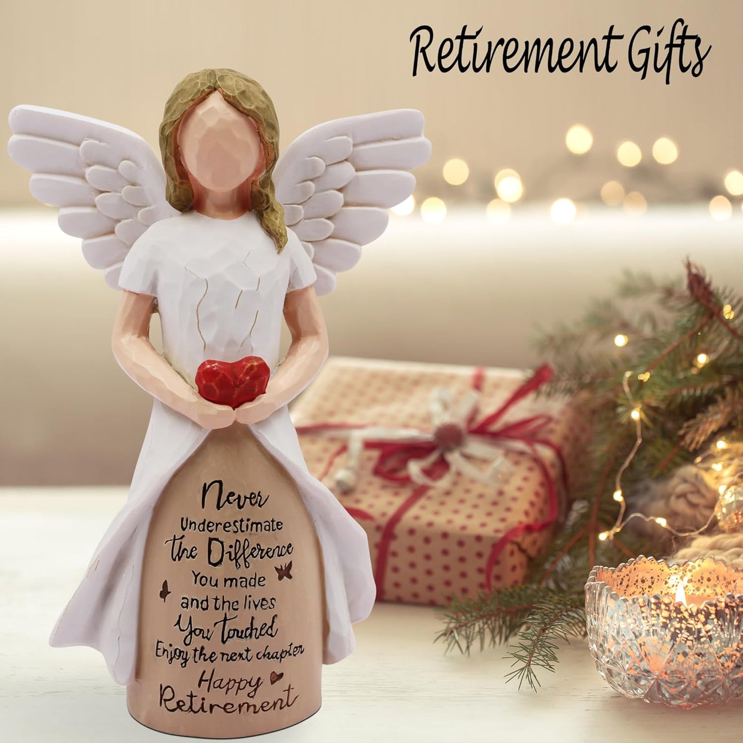 Retirement Gift for Woman - Retirement Party Decorations, Teacher Retirement Gifts for Women 2025, Goodbye Gifts for Coworkers, Retired Gifts for Women, Retirement Decorations Hand-Painted Angel