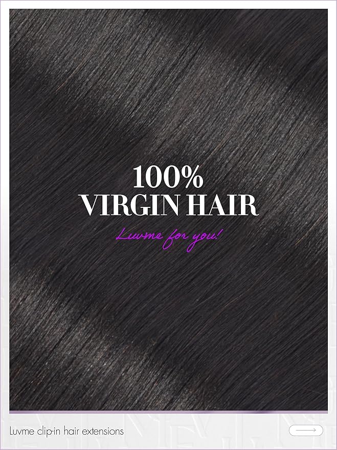 LUVME Yaki Straight Seamless Clip in Hair Extensions 70g, 20 Inch Natural Black, 100% Real Remy Human Hair, Soft Full Volume, Easy Clip Ins for Daily Wear, Work, Parties & Weddings