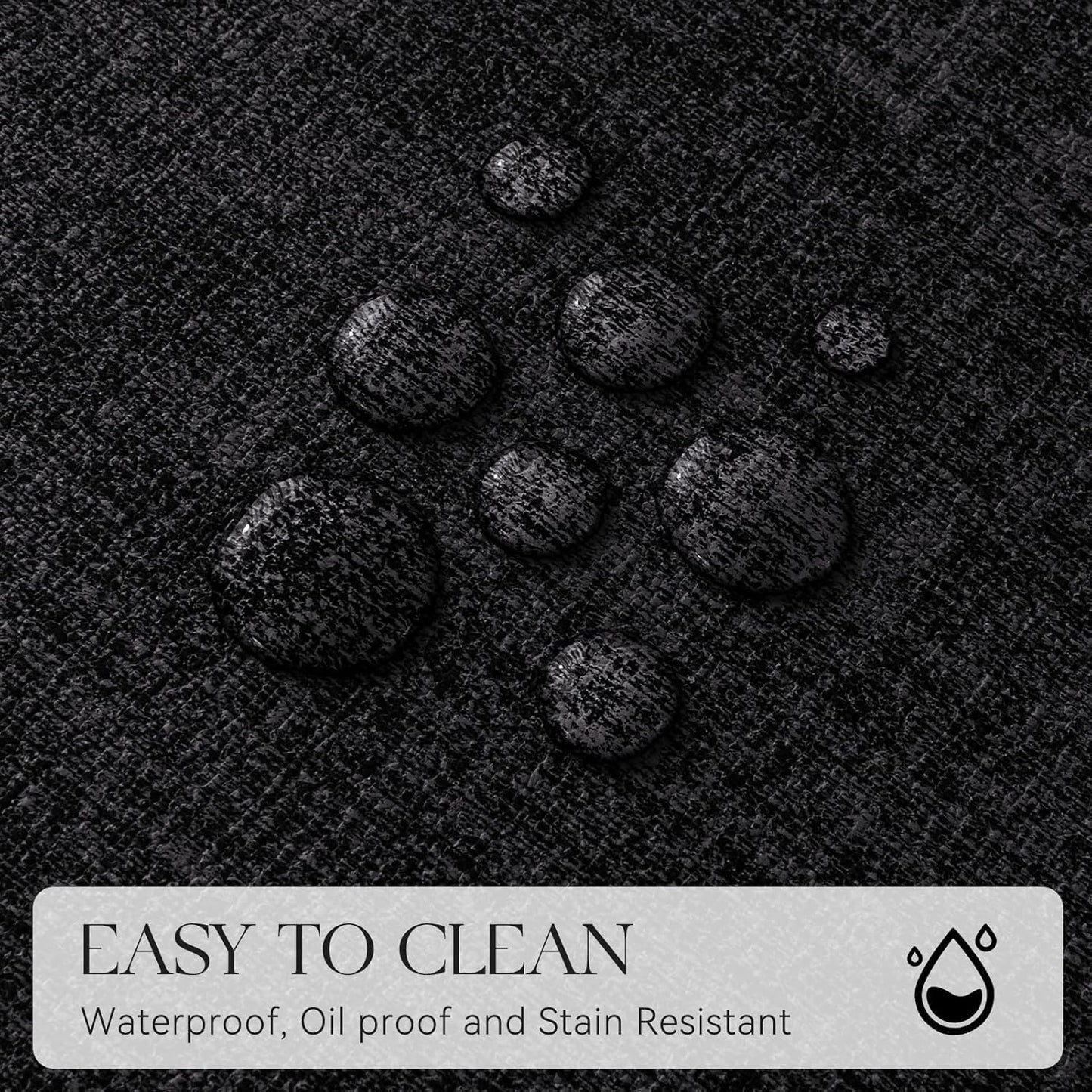MOSAYT Faux Leather Placemats Set of 6, Heat Resistant Wipeable Washable Vinyl Place Mats with Coasters, Waterproof Oil Proof Table Mats for Kitchen Dining Party Indoor Outdoor, 12" x 18", Black