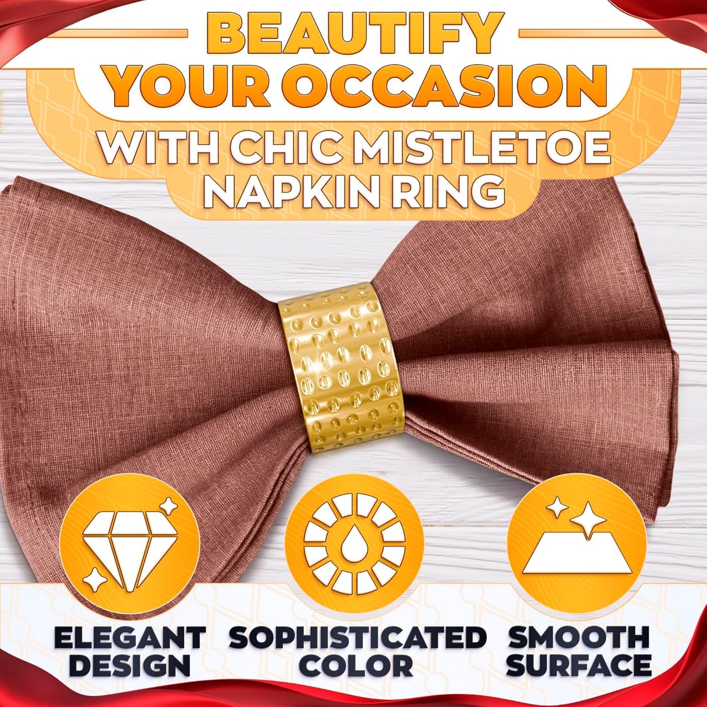 20 Pcs Gold Napkin Rings Set – Thanksgiving Napkin Rings Hammered Metal Finish | 1.8x1.1 Sturdy Metal for Large Events, Banquets, and Holiday Dining | Elegant Christmas Table Decor