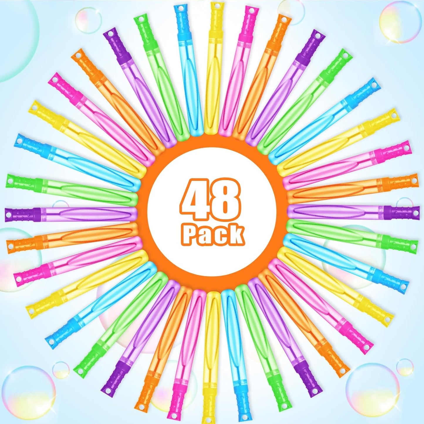 48PCS Bubble Wands for Kids,Bulk Bubble Wand for Kids Party Favor, Bubble Maker for Party Favor,Birthday,Goodie Bags, Wedding, Carnival Prizes, Summer Outdoor Toy Gifts, Assortment 6 Colors