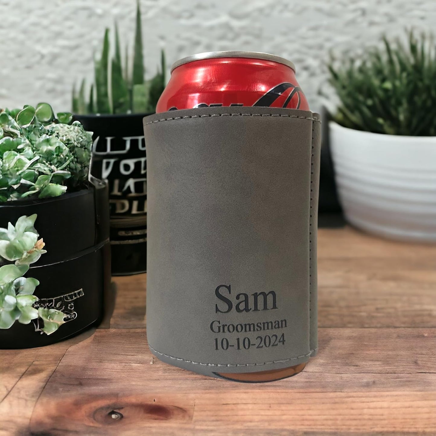 Engraved Can Coolers, Bachelor Party Gifts, Groomsmen Gifts, Groomsmen Proposals, Beer holder, Beer Can Holder, Bottle Holder, Gift for Him (Rawhide)