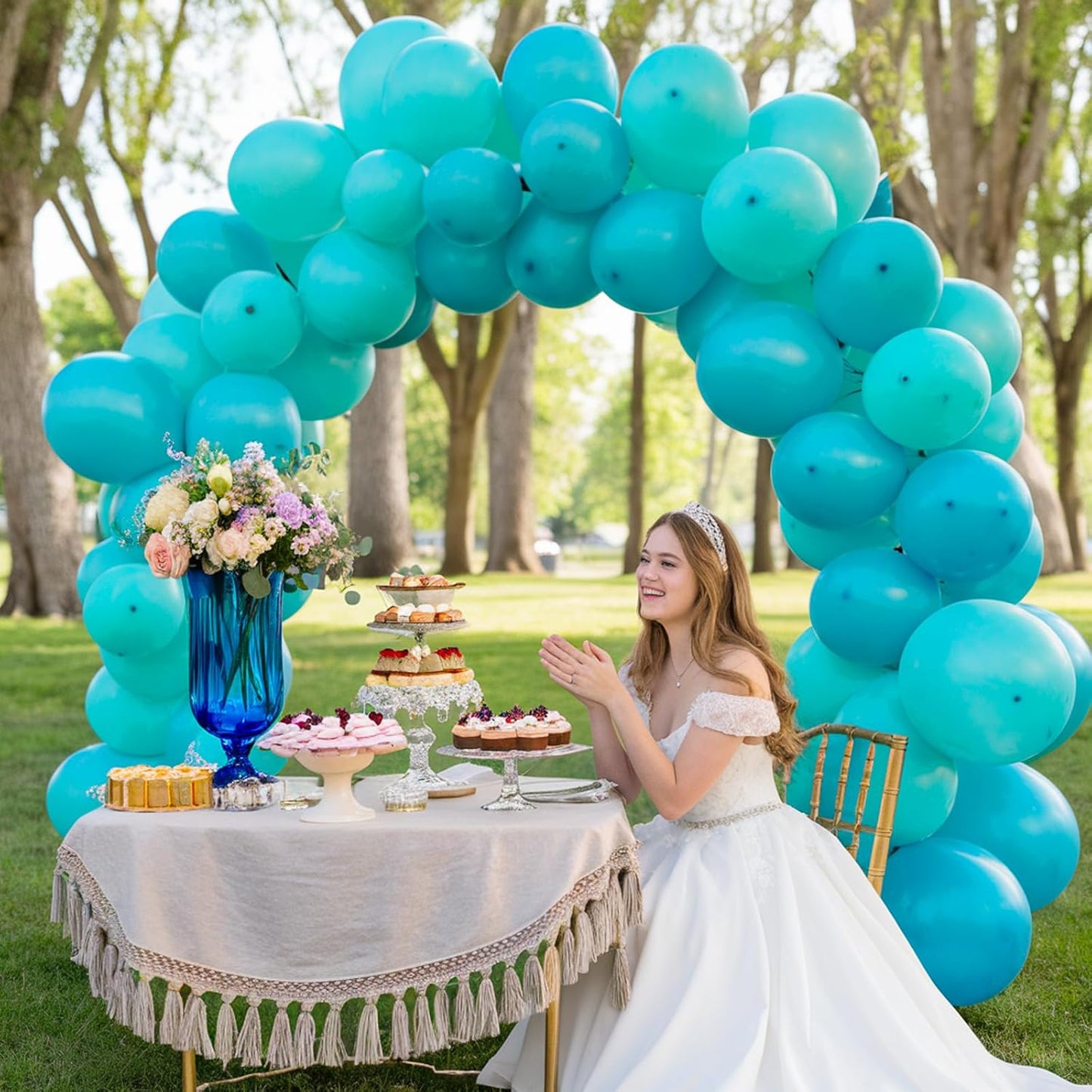 Teal Balloons 12 Inch Teal Blue Balloon 50 Pack Turquoise Latex Balloons Round Aqua Green Party Helium Balloons for Arch Kit for Kids Birthday Wedding Luau Ocean Baby Shower Party Decorations