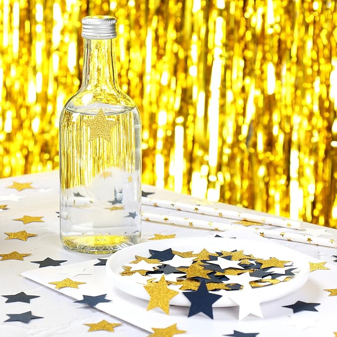 Navy Blue Beige Gold Paper Star Confetti 300pcs Bachelorette Engagement Nautical Birthday Anniversary Fathers Day Hen Party Decorations Panduola