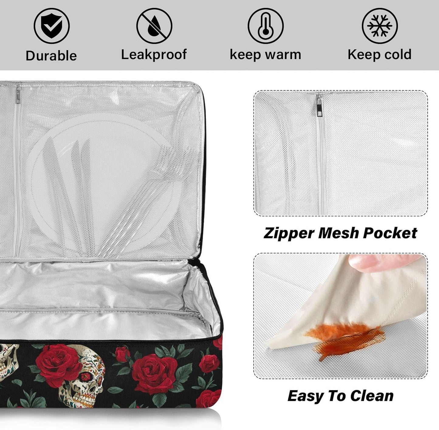 Casserole Carriers for Hot or Cold Food Reusable Casserole Dish Carrier Insulated Thermal Large Capacity Durable Perfect for Party Camping Family Gatherings Yellow Fish