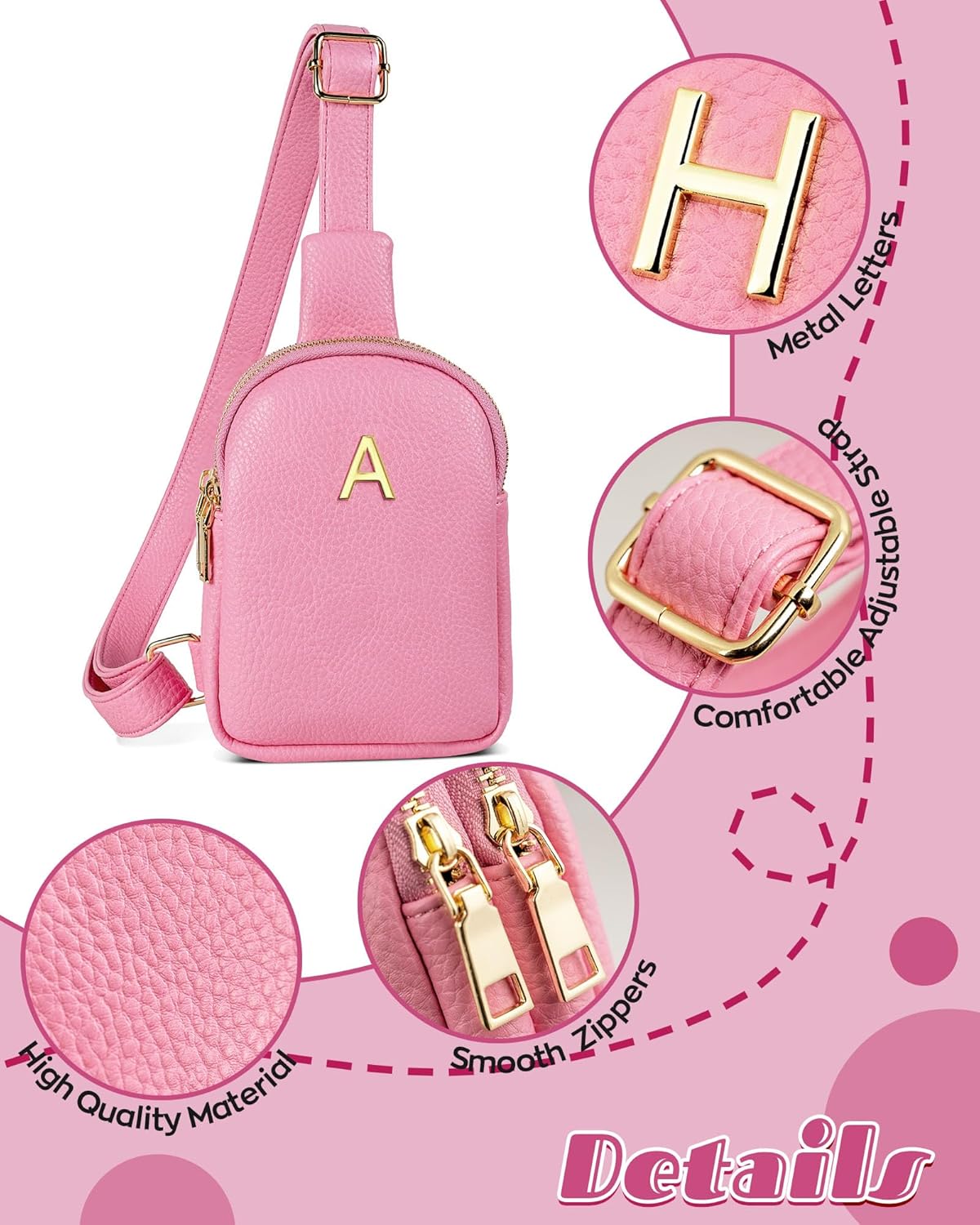 Birthday Gifts for 8-12, 13-19 Year Old Girls, Cross body Bags Fanny Pack with Letter, Gifts for Teen Girls, Graduation Gifts for 5th 8th Grade Girls, Cute Trendy Stuff for Tweens Teens