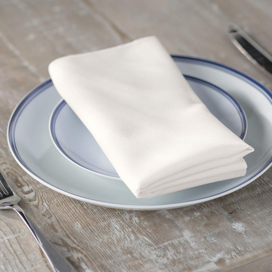 LA Linen 10-Pack Poly Poplin Napkin, Soft Cloth Napkins, Washable Reusable Napkins, Stain and Wrinkle Resistance Table Napkins for Dinner, Wedding, Parties, 17 by 17-Inch, Ivory