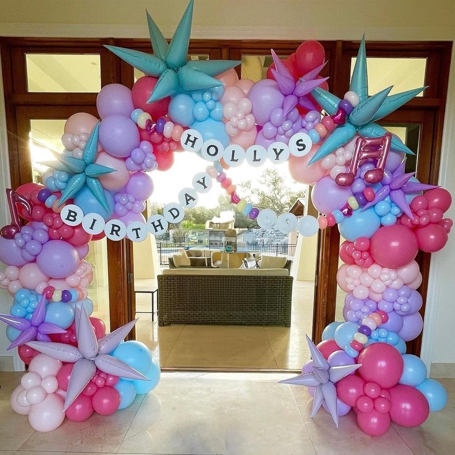 Pink Purple and Blue Balloons, 60 PCS 12 Inch Teal Blue Pink Purple Balloons Colorful Balloon for Girls Mermaid Birthday Baby Shower Wedding Princess Singer Party Decorations