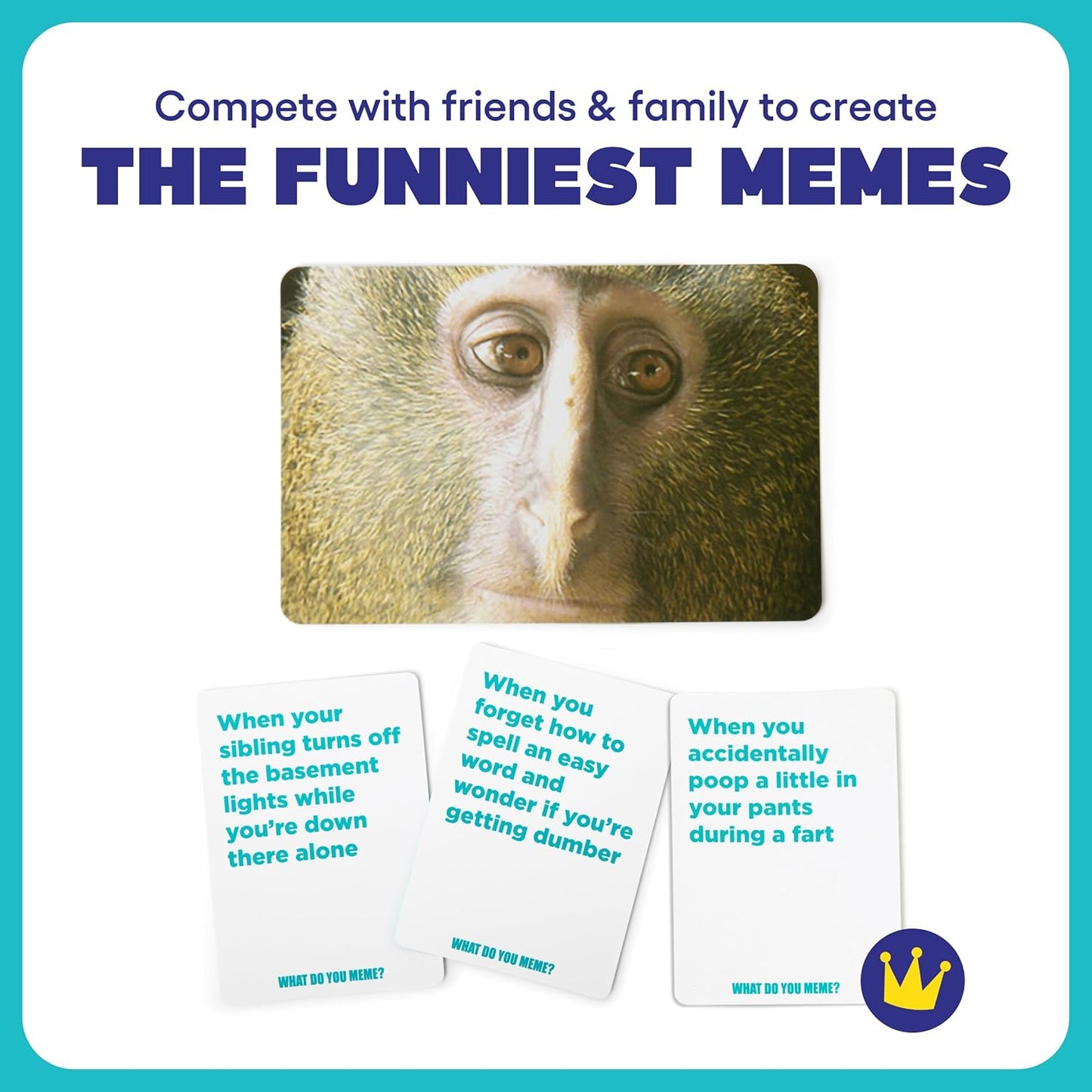 WHAT DO YOU MEME? Family Edition by Relatable, Now with Refreshed Content - Kids Games 8+, Family Games for Kids and Adults, The TikTok Viral Sensation, Includes 300 Caption Cards, 108 Photo Cards