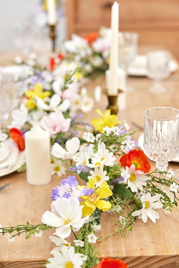 6FT Greenery Eucalyptus Garland, Spring Eucalyptus for Home Decor Wedding Garland for Table Centerpieces & Wedding Arch Floral Arrangements 6FT Real Touch Silk Stems