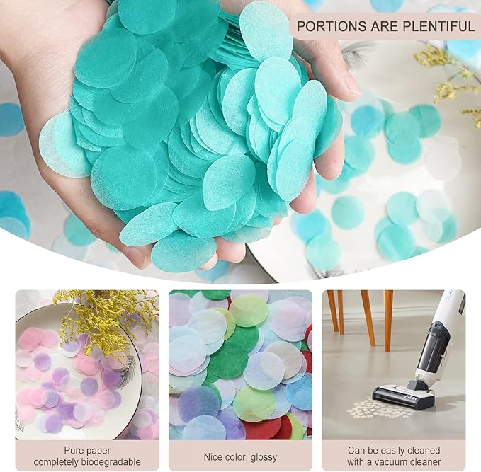 Kaemi White Round Tissue Paper Confetti 5000 Pieces 1 inch Paper Circle Confetti Dots for Table Parties & Celebrations