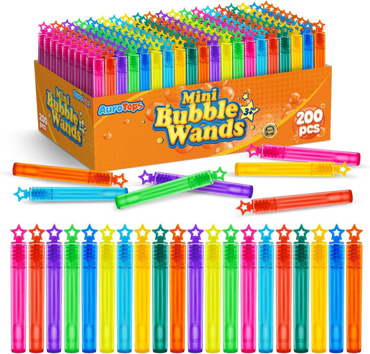 200 Pieces Mini Bubble Wands,Bubble Party Favors Assortment Toys for Kids,Themed Birthday, Halloween, Goodie Bags, Carnival Prizes, Wedding, Bubble Maker Toys for Kids,Outdoor Gifts for Girls & Boys