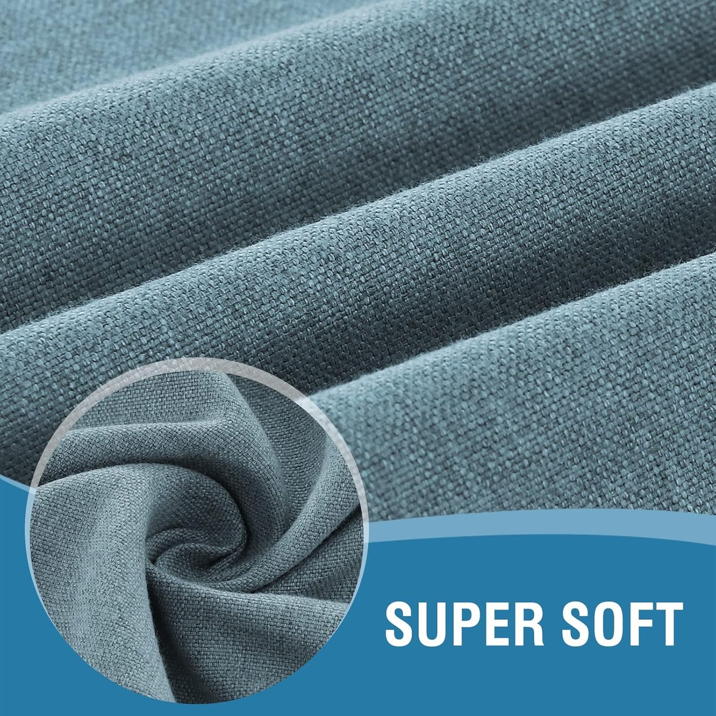 H.VERSAILTEX Linen Textured Tablecloth 54 x 54 Waterproof Decorative Table Cloth Spill-Proof Linen Look Cover for Party Table Extra Soft and Thick Fabric Wrinkle Free, Heather Stone Blue