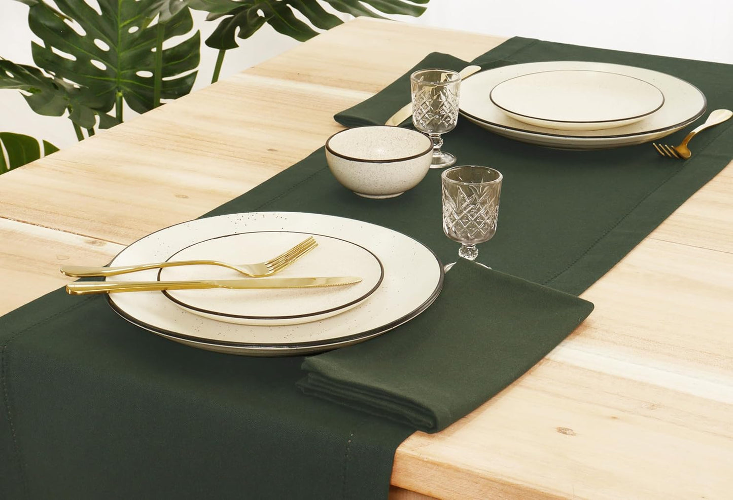 PurpleEssences Set of 6 Cloth Dinner Napkins 100% Cotton 18x18 Inch - Soft Durable Washable - Ideal for Farmhouse Party Fall Thanksgiving - Perfect Everyday Use Table Linen - Olive Green