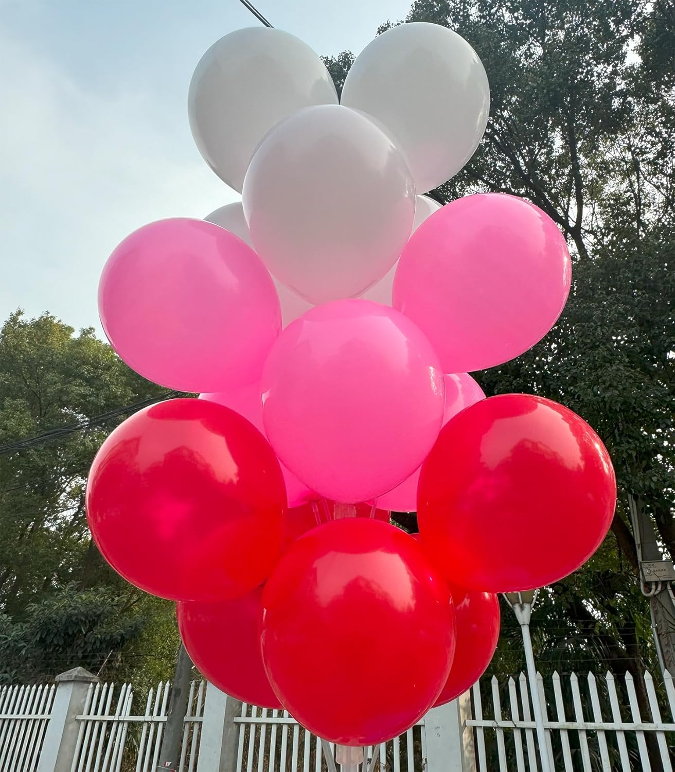 60 Pcs 12 Inch Latex Balloons in Red, Pink and White, Perfect for Valentine's Day, Christmas, Girl's Birthday, Graduation, Wedding and Baby Shower Party Balloons Decorations