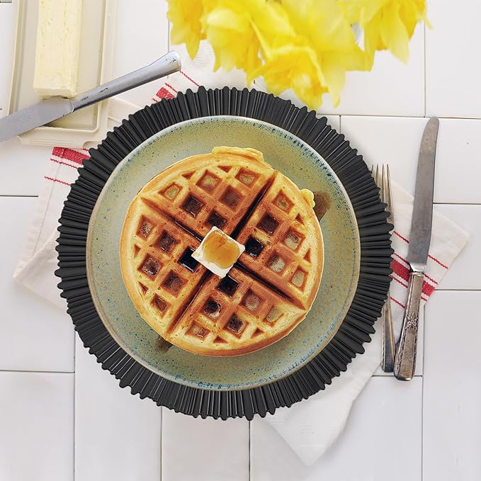 13" Line Black Charger Plates, Classic Chargers for Dinner Plates, Reusable Plastic Table Setting Bulk Event, Party, Wedding, Festival, Baby Shower