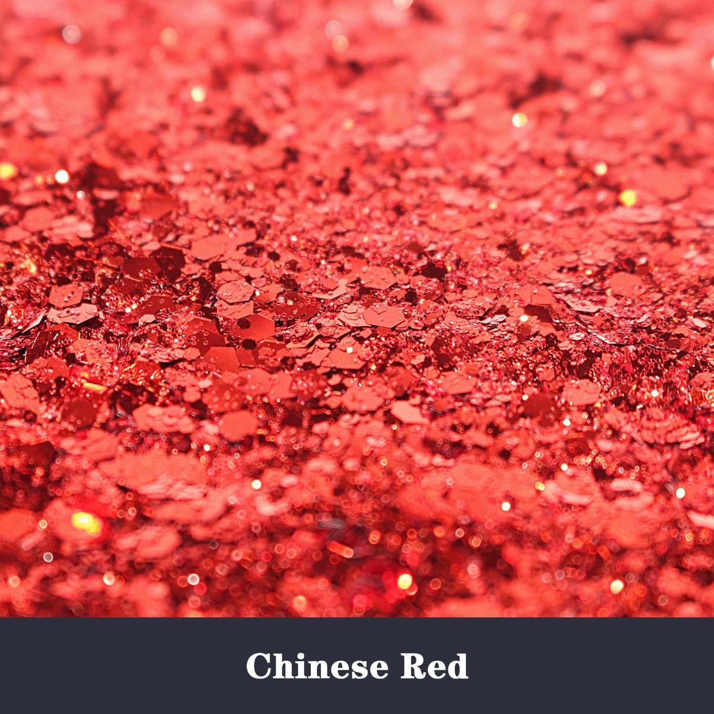 Holographic Chunky and Fine Mixed Craft Glitter, 190g/6.7oz Bulk Laser Sequin for Face Body Nail Art, Epoxy Resin Tumbler Jewelry Making (Chinese Red)