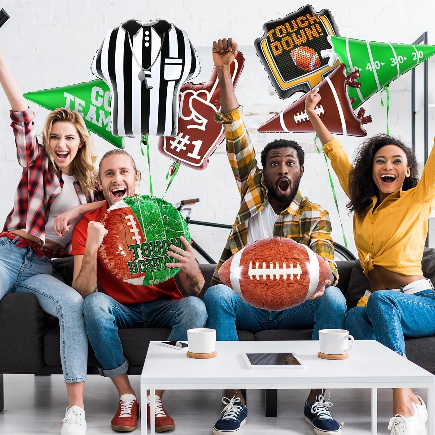 Football Party Decorations Football Shaped Foil Balloons,Touchdown Balloons for Football Game Tailgate Party Decorations
