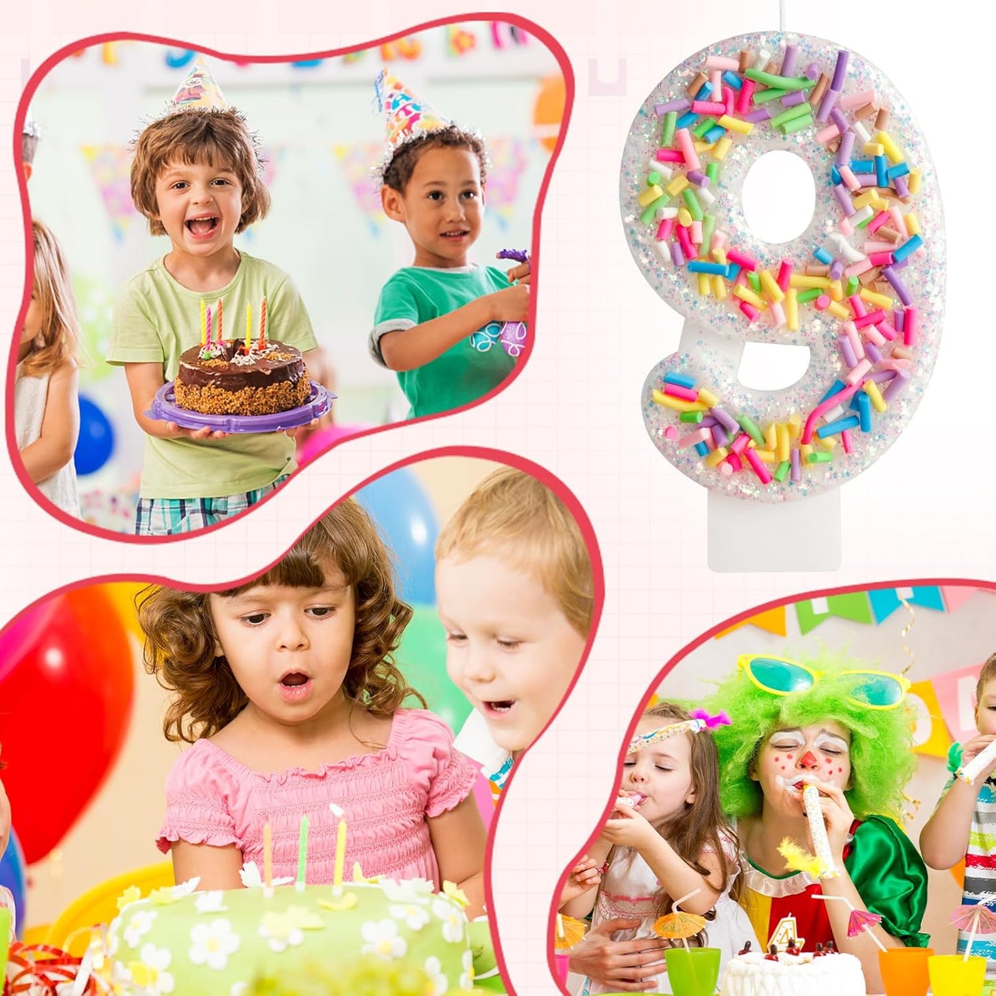 Girls Colorful Candy Birthday Candle,3rd Birthday Candle for Party Supplies,Candles for Cake Decoration,2.76 inch Number 3 Girl Boy Cake Topper Wedding Anniversary Pastel Sweet Theme Party Decoration