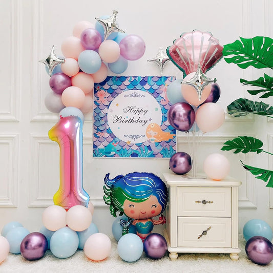 Smlpuame 40 Inch Number Balloons 0-9 Rainbow Gradient Large Number 1 Balloons, Digital Balloons for Birthday Party Celebration Decorations, Helium Foil Number Balloons for Wedding Anniversary