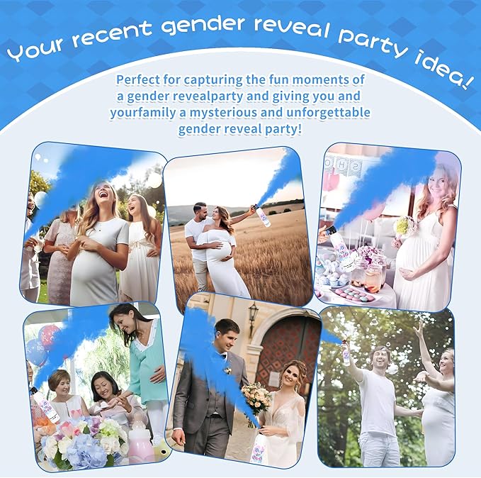 Baby Gender Reveal Fire Extinguisher; Colorful Smoke Powder Spray; 100% Safe and Eco-Friendly Gender Reveal Party Idea (300g blue 2pcs)