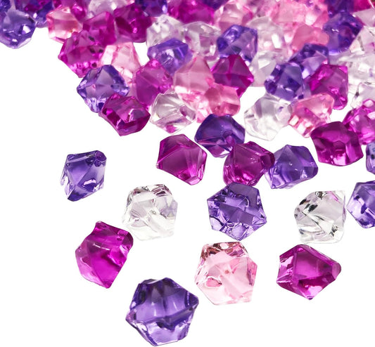 Pack of 200 Decorative Acrylic Crystal Gems, Multi-Color Ice Rocks, Reusable Acrylic Crushed ice Rocks for Home Décor