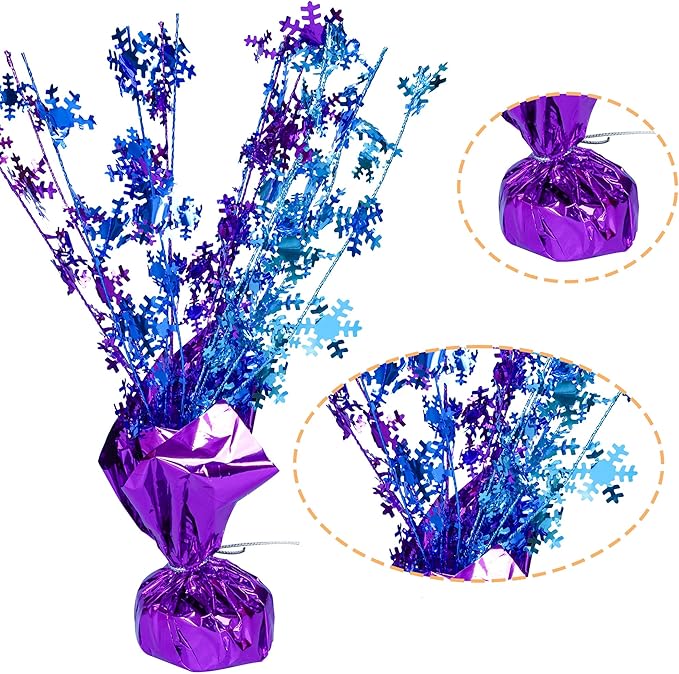 Gyufise 6 Pack Metallic Foil Spray Centerpiece Snowflake Table Decoration Burst Table Centerpieces Table Decor for Winter Wonderland Birthday Wedding Anniversary Holiday Party Supplies Multicolor