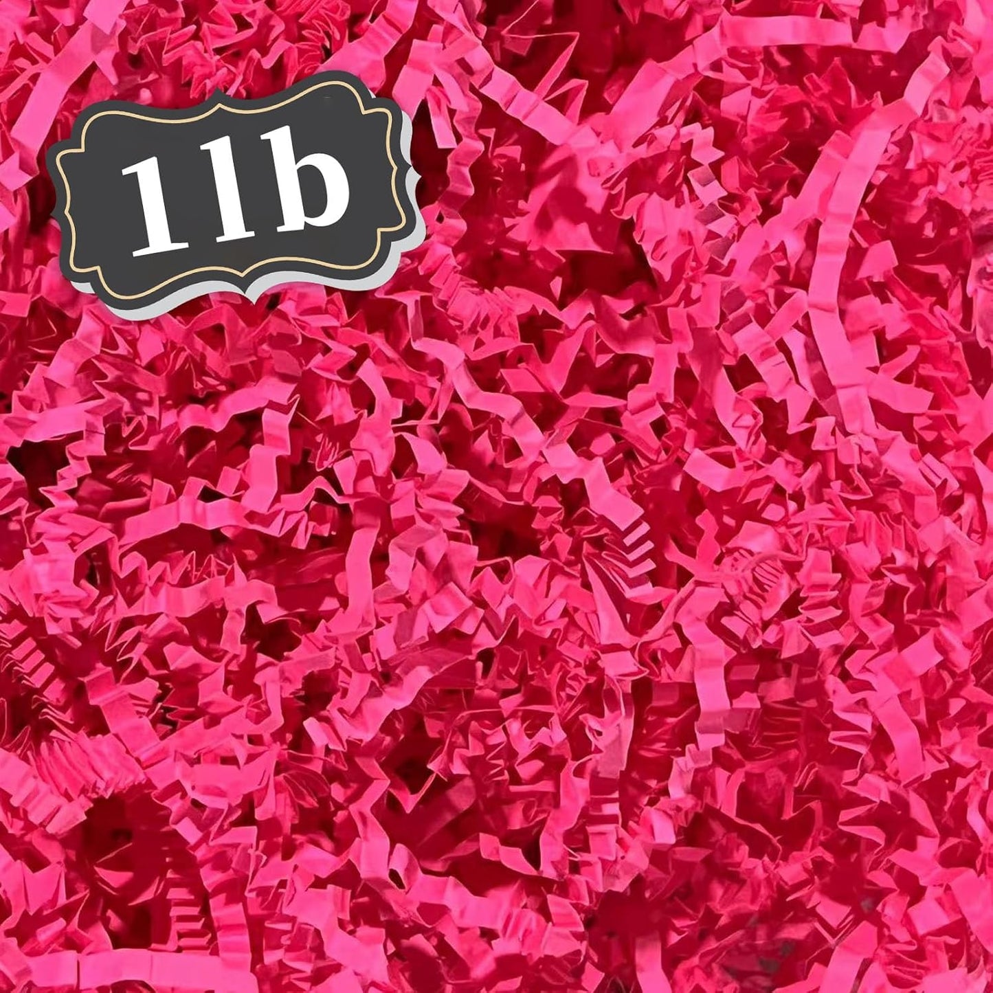 ZEBMOON 1 LB Hot Pink Crinkle Cut Paper Shred Filler Great for Gift Wrapping, Basket Filling, Birthday, Wedding, Halloween, Thanksgiving, Christmas Day, New Year Party Decorations Filling Supplies